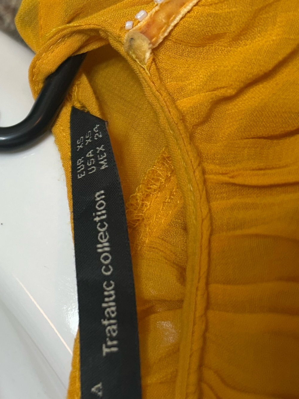 Zara Trafaluc Collection Mustard Yellow Dress Size XS PTP 23 - Picture 3 of 3